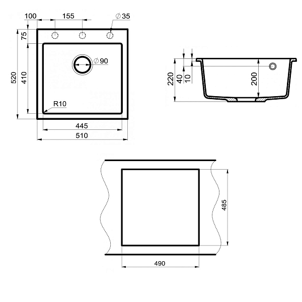 Мойка кухонная Point Арбель 51 PN3001GR графит , изображение 3