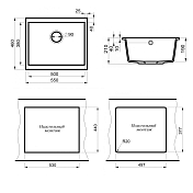 Изображение Мойка кухонная Point Сидли 55 PN3007GR графит Мойка кухонная Point Сидли 55 PN3007GR графит , изображение 3
