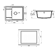 Изображение Мойка кухонная Point Стил 65 PN3009BG светло-бежевая Мойка кухонная Point Стил 65 PN3009BG светло-бежевая , изображение 3