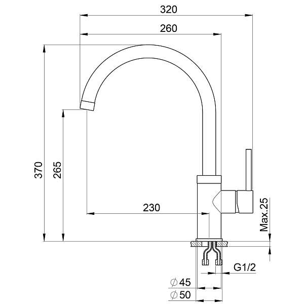 Смеситель Point PN3101W для кухонной мойки , изображение 2
