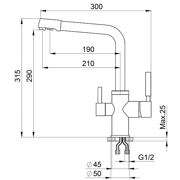 Смеситель Point PN3103BG для кухонной мойки , изображение 2