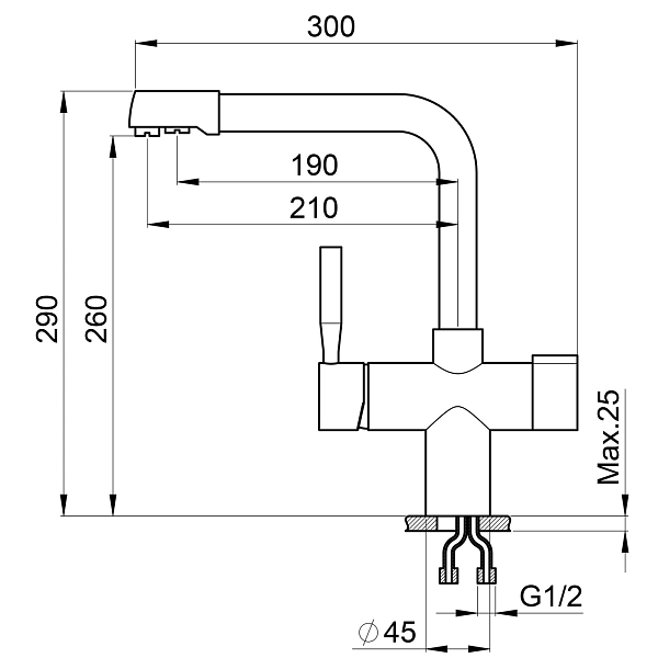 Смеситель Point PN3104BG для кухонной мойки , изображение 2
