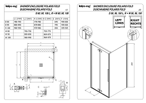 Фото Дверь для душевого уголка Kolpa San Polaris Fold D 100 см R silver