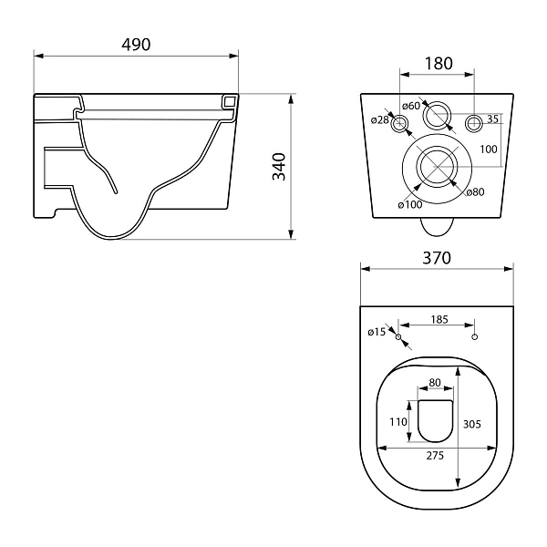 Унитаз подвесной Point Веста PN41701 , изображение 6