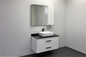 Фото Зеркало-шкаф Comforty Амстердам 95 белый
