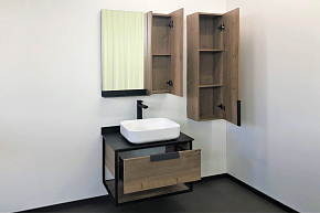 Фото Зеркало-шкаф Comforty Кёльн 75 дуб темный