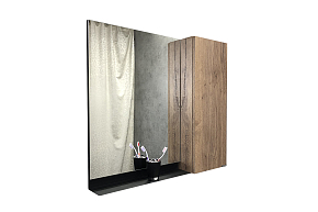 Фото Зеркало-шкаф Comforty Кёльн 90 дуб темный
