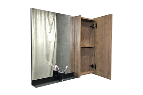 Фото Зеркало-шкаф Comforty Кёльн 90 дуб темный