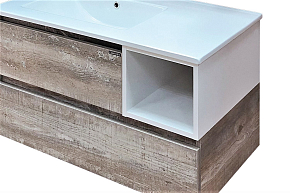 Фото Тумба с раковиной Comforty Турин 90L дуб бежевый