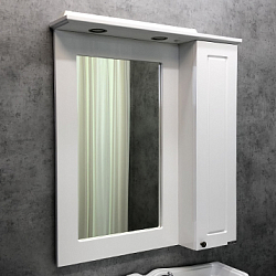 Фото Зеркало-шкаф Comforty Палермо 80 белый глянец