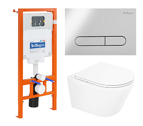 Фото Комплект BelBagno Tre BB8001CHR/SC/BB002-80/BB005-PR-CHROME кнопка смыва хром глянец