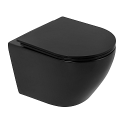 Фото Комплект BelBagno Colorado BB062CHR-MB/BB062SC-MB/BB002-80/BB007-PR-NERO.M кнопка смыва черная матовая
