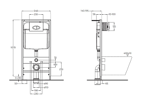 Фото Система инсталляции для унитазов BelBagno BB026/BB044NERO с кнопкой смыва