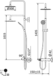 Фото Душевая стойка Cezares Leaf CDA-30-L-NOP