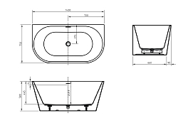 Изображение Акриловая ванна BelBagno BB710-1400-750 140x75 Акриловая ванна BelBagno BB710-1400-750 140x75 , изображение 7