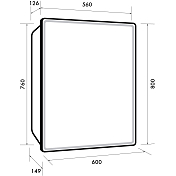 Зеркало-шкаф Dreja Point 60 c подсветкой , изображение 10