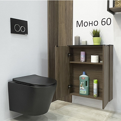 Фото Шкаф Comforty Моно 60 дуб тёмно-коричневый с черной столешницей