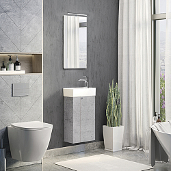 Фото Зеркало Comforty Асти 40 бетон светлый