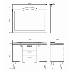Фото Зеркало Comforty Монако 120 белый глянец