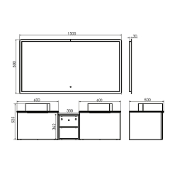 Фото Зеркало Comforty Портленд 150 бесконтактный сенсор