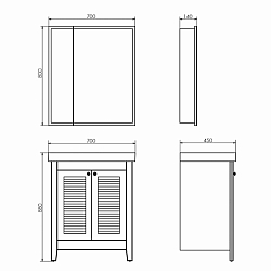 Фото Зеркало-шкаф Comforty Классик 70 бесконтактный сенсор