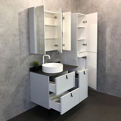 Фото Тумба с раковиной Comforty Сорренто 90Н светло-серая