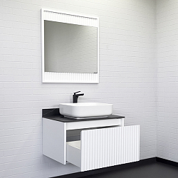 Фото Тумба с раковиной Comforty Марсель 75 белый матовый, c раковиной Comforty T-Y9378