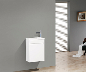 Фото Тумба под раковину BelBagno Pietra Mini 46 L подвесная, bianco lucido