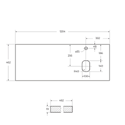 Фото Столешница BelBagno EK-120-AS-BO-R Bianco Opaco