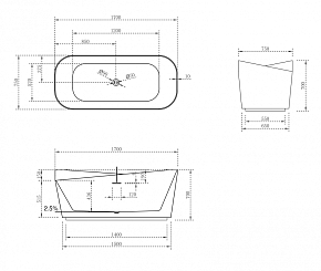 Фото Ванна из искусственного камня Abber Stein 170x75 AS9609
