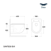 Унитаз подвесной Sintesi Evi SIN-TS-EVI-151 , изображение 6