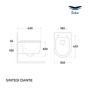 Унитаз подвесной Sintesi Dante SIN-TS-DNT-191 , изображение 5