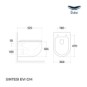 Унитаз подвесной Sintesi Evi SIN-TS-EVI-151GM , изображение 6