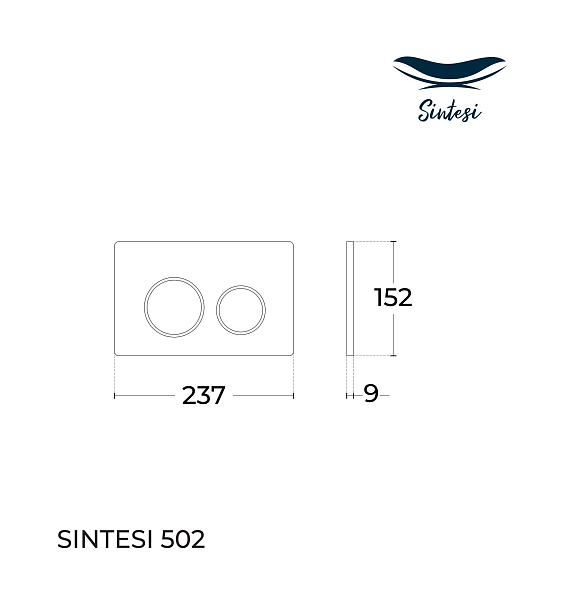 Кнопка смыва Sintesi FB-XRW-502 белая , изображение 2