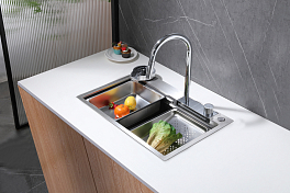 Изображение Мойка кухонная Abber Wasser Kreis AF2194 хром Мойка кухонная Abber Wasser Kreis AF2194 хром , изображение 2