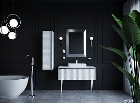 Фото Тумба под раковину Armadi Art Vallessi Avantgarde Canale 80 белая, хром