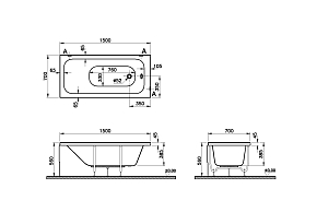 Фото Акриловая ванна Vitra Optimum Neo 150x70