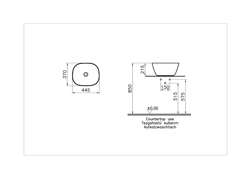 Раковина Vitra Plural 7811B401-0016 45 см , изображение 4