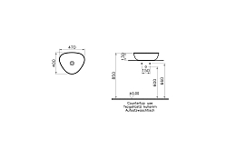Изображение Раковина Vitra Plural 7812B483-0016 47 см Раковина Vitra Plural 7812B483-0016 47 см , изображение 4