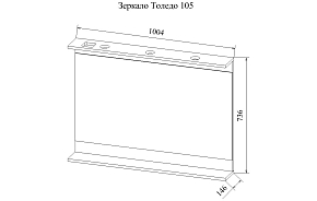 Фото Зеркало Sanflor Толедо 105 венге/орегон