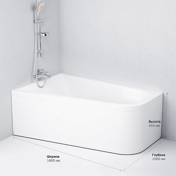 Акриловая ванна AM.PM Spirit 160х100 L , изображение 8