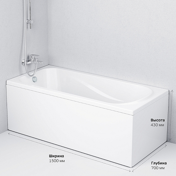 Акриловая ванна AM.PM Sense 150х70 , изображение 4