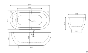 Фото Акриловая ванна BelBagno BB13-1700 170х80
