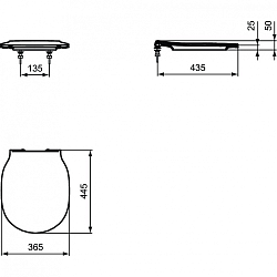 Фото Крышка-сиденье Ideal Standard Connect Air E036601 с микролифтом, петли хром