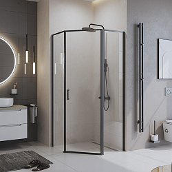 Фото Душевой уголок BelBagno Uno-195 P-1-90-C-NERO