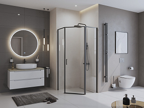 Фото Душевой уголок BelBagno Uno-195 P-1-90-C-NERO