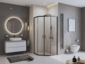 Фото Душевой уголок BelBagno Uno-195 P-2-90-C-NERO