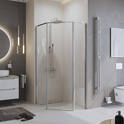Фото Душевой уголок BelBagno Uno-195 UNO-195-PH-1-100/80-C-Cr