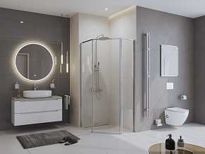 Фото Душевой уголок BelBagno Uno-195 UNO-195-PH-1-100/80-C-Cr