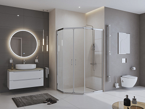 Фото Душевой уголок BelBagno Uno-195 UNO-195-PH-2-100/80-C-Cr